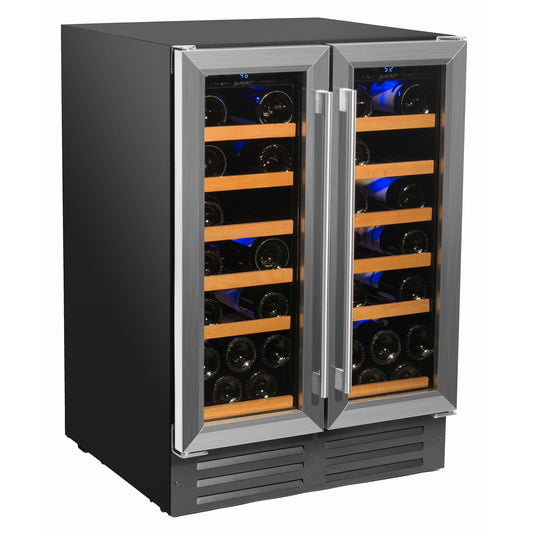 40 Bottle Dual Zone Wine Cooler, Stainless Steel Door Trim- RE100008