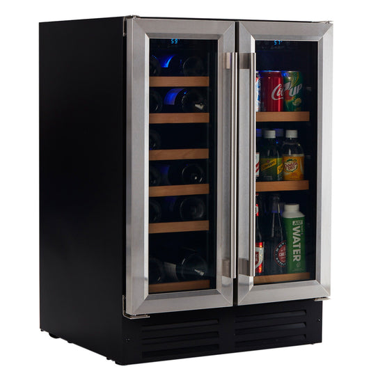 Dual Zone Stainless Steel Under Counter Wine and Beverage Cooler- RE100055