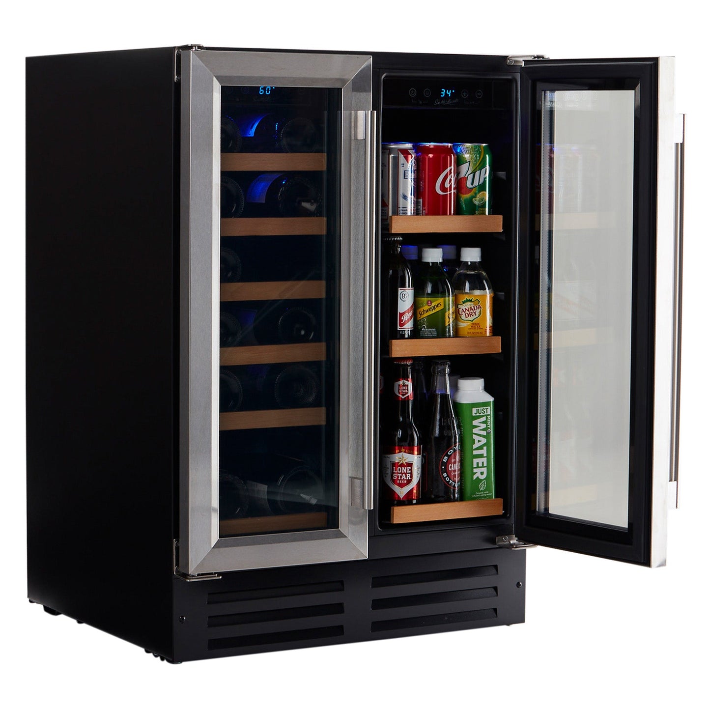 Dual Zone Stainless Steel Under Counter Wine and Beverage Cooler- RE100055