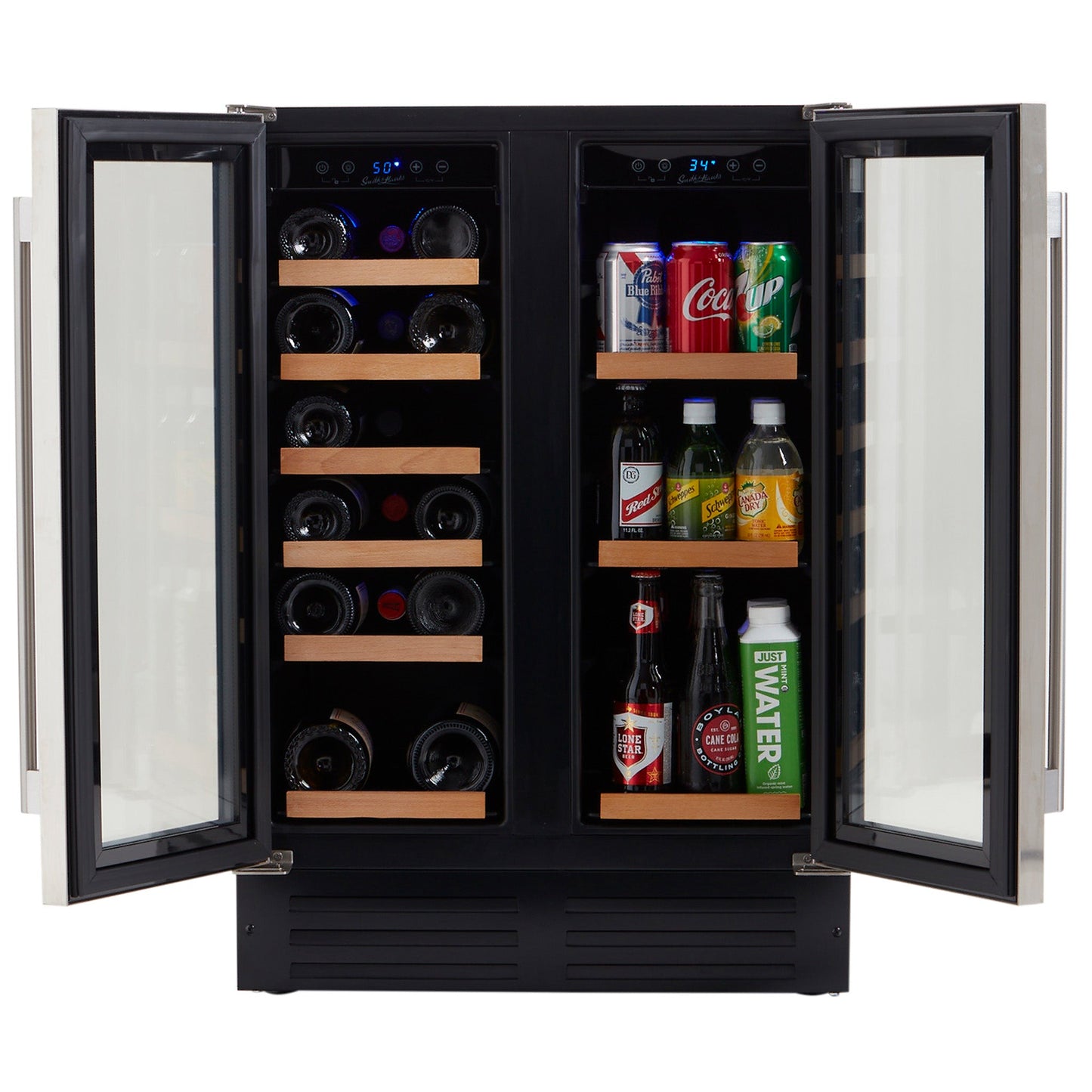 Dual Zone Stainless Steel Under Counter Wine and Beverage Cooler- RE100055